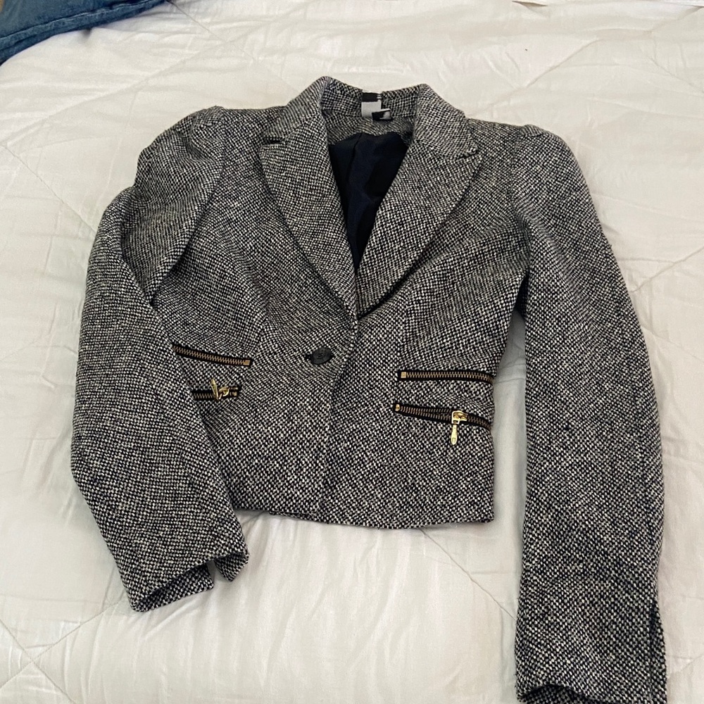 2B.Rych Black and White Tweed Blazer